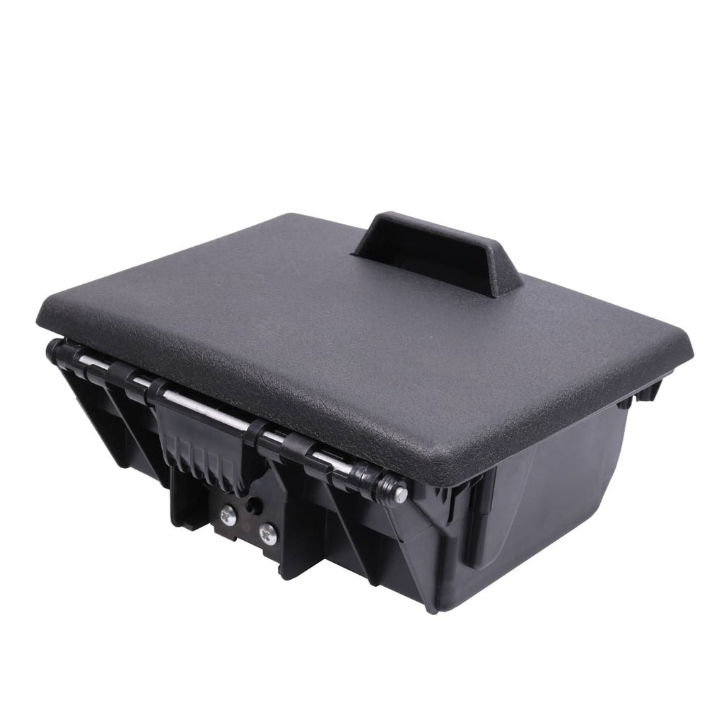 Black front dual cup holder unit with textured lid and two side mounting brackets