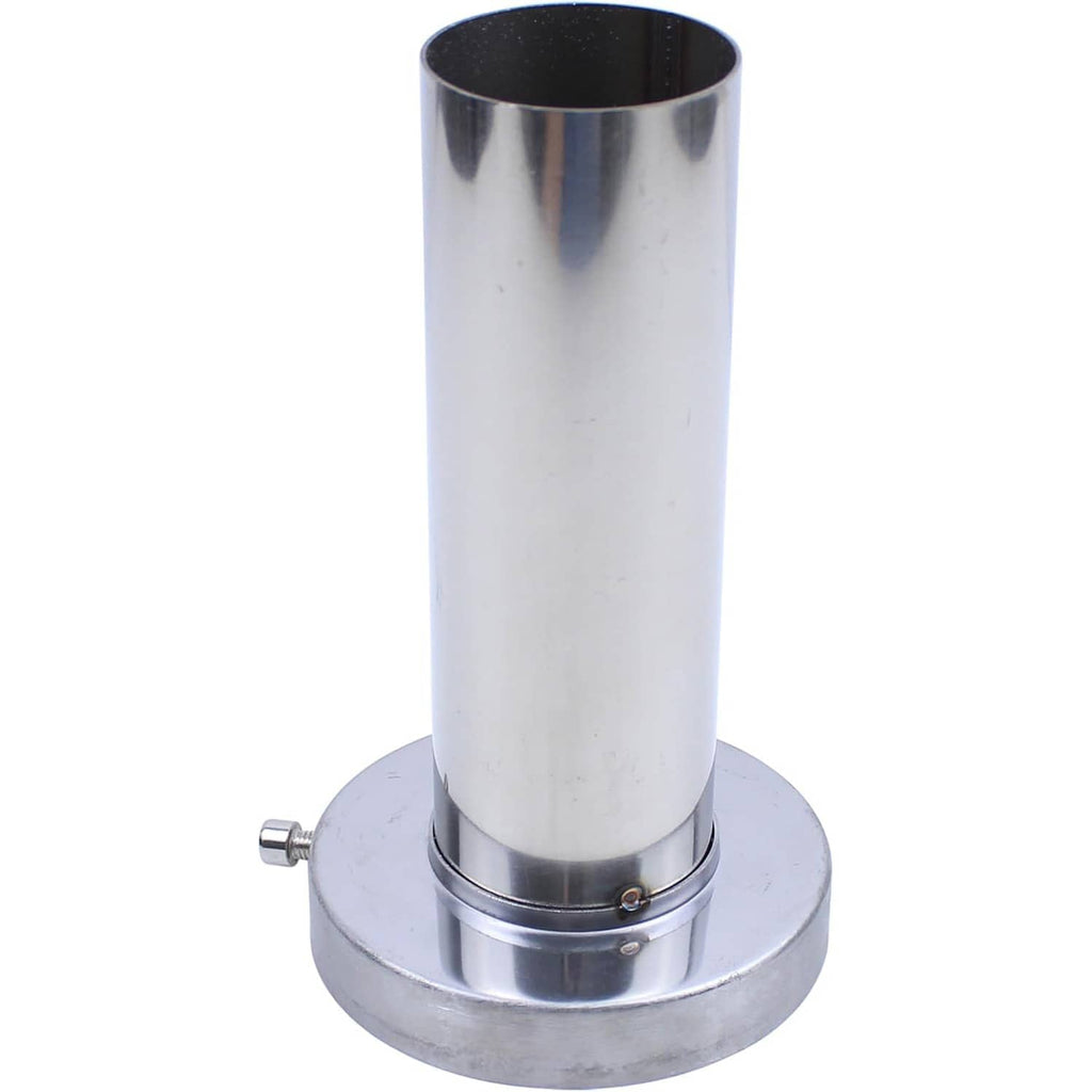 Stainless steel universal exhaust silencer insert with base flange and mounting bolt