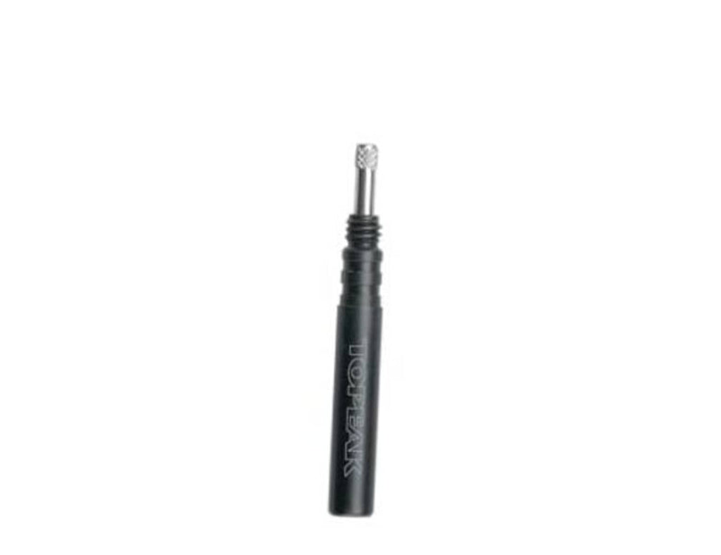 Presta valve extender, 60–90 mm, black with silver threaded tip