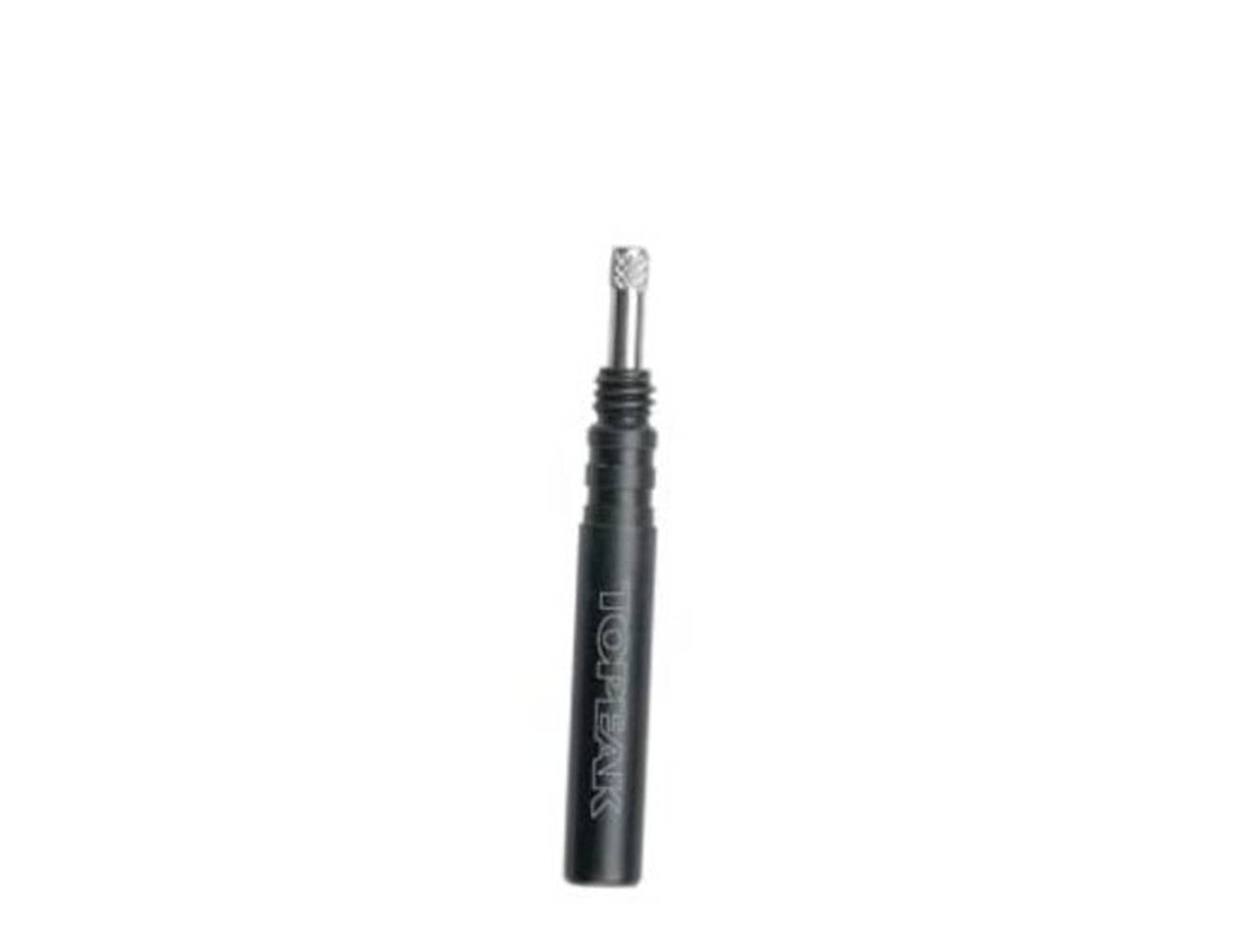 Presta valve extender, 60–90 mm, black with silver threaded tip
