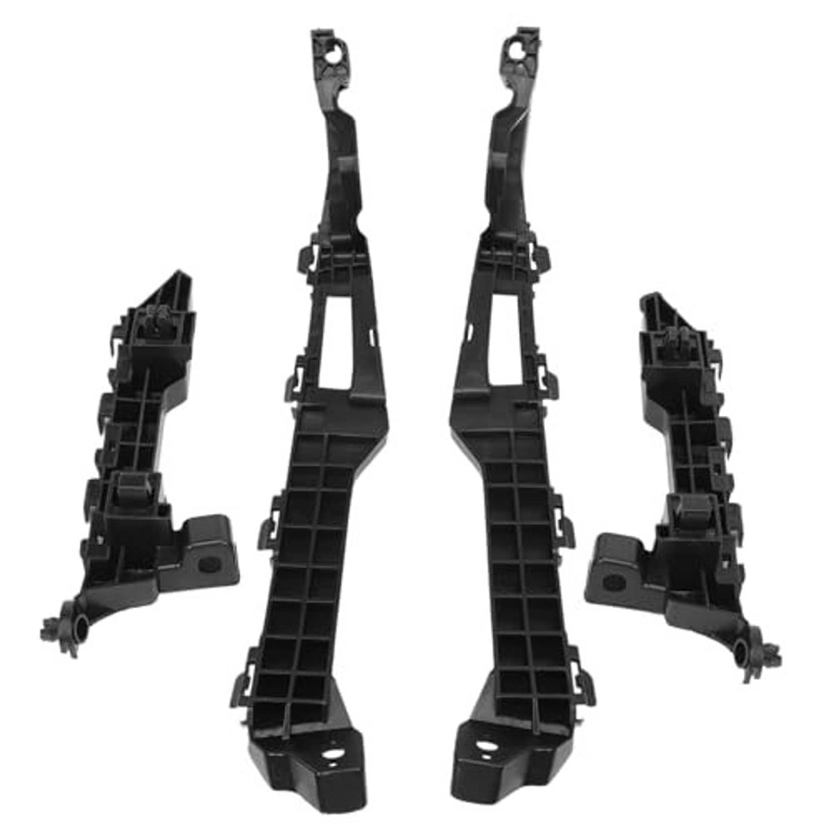 Set of 4 black plastic headlight bracket mount retainers with grid channels