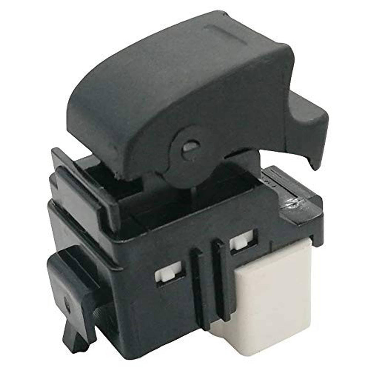 Power window switch with dark gray top cover and black switch body, front passenger side