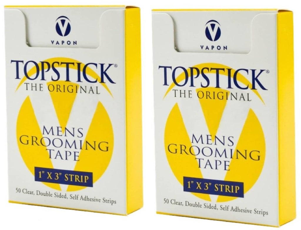 Clear double-sided grooming tape strips, 1" x 3"; two boxes of Vapon Topstick