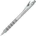 Brown mechanical drafting pencil with patterned grip, silver metal body, fine lead tip