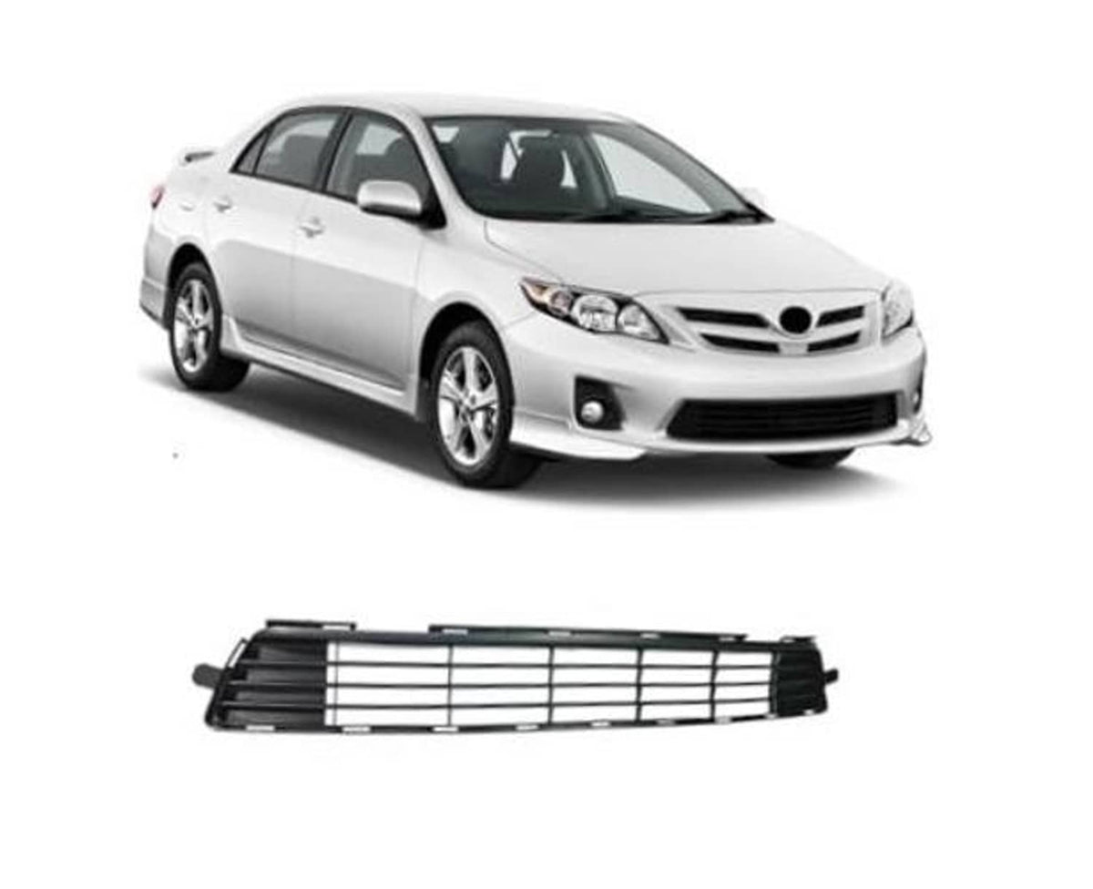 Front bumper grille for 2011-2013 Corolla, black frame with chrome horizontal bars