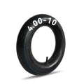 Black 4.00-10 inner tube with blue trim and straight valve stem