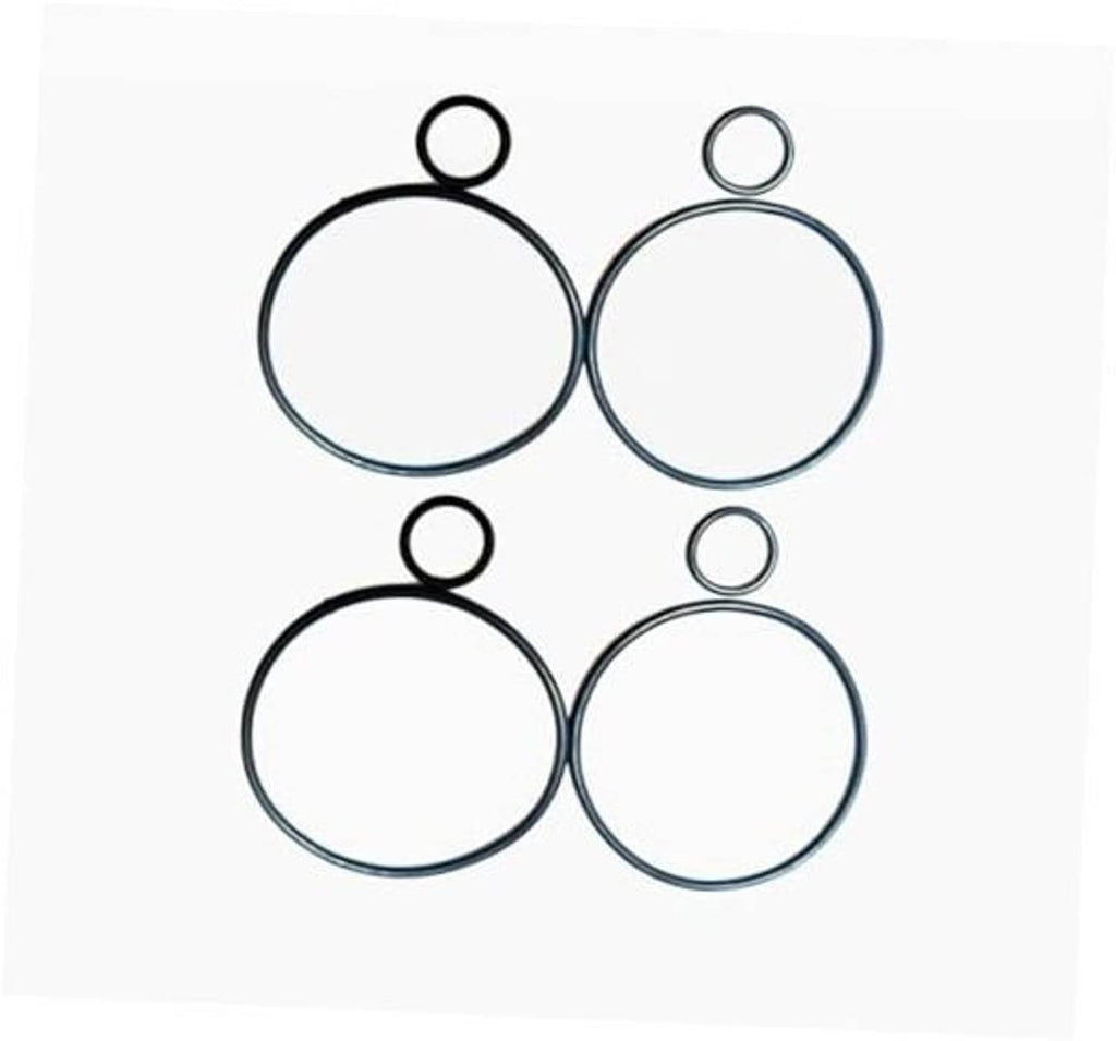 Sealing O-ring set of four round gaskets in blue-gray rubber