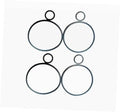 Sealing O-ring set of four round gaskets in blue-gray rubber