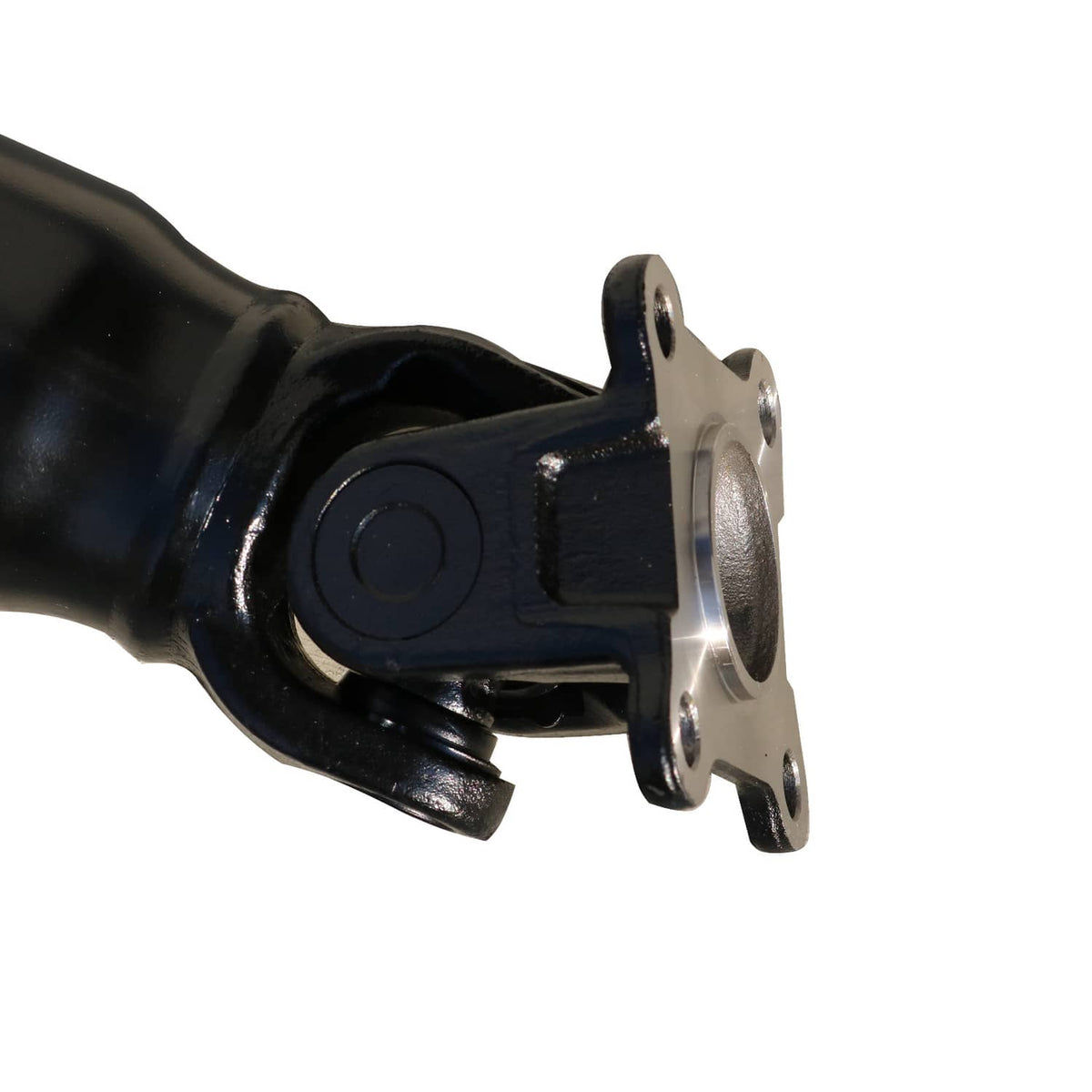 Rear driveshaft flange yoke with bolt holes and black-blue joint housing
