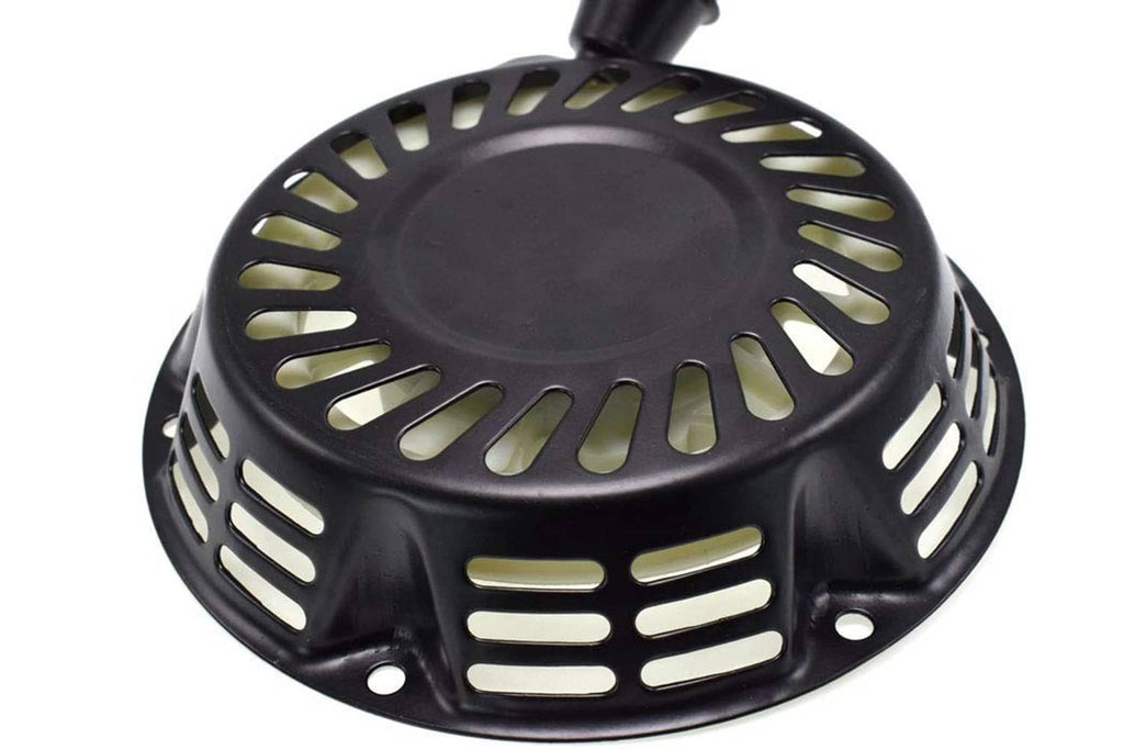 Black vented recoil starter housing cover with round top plate
