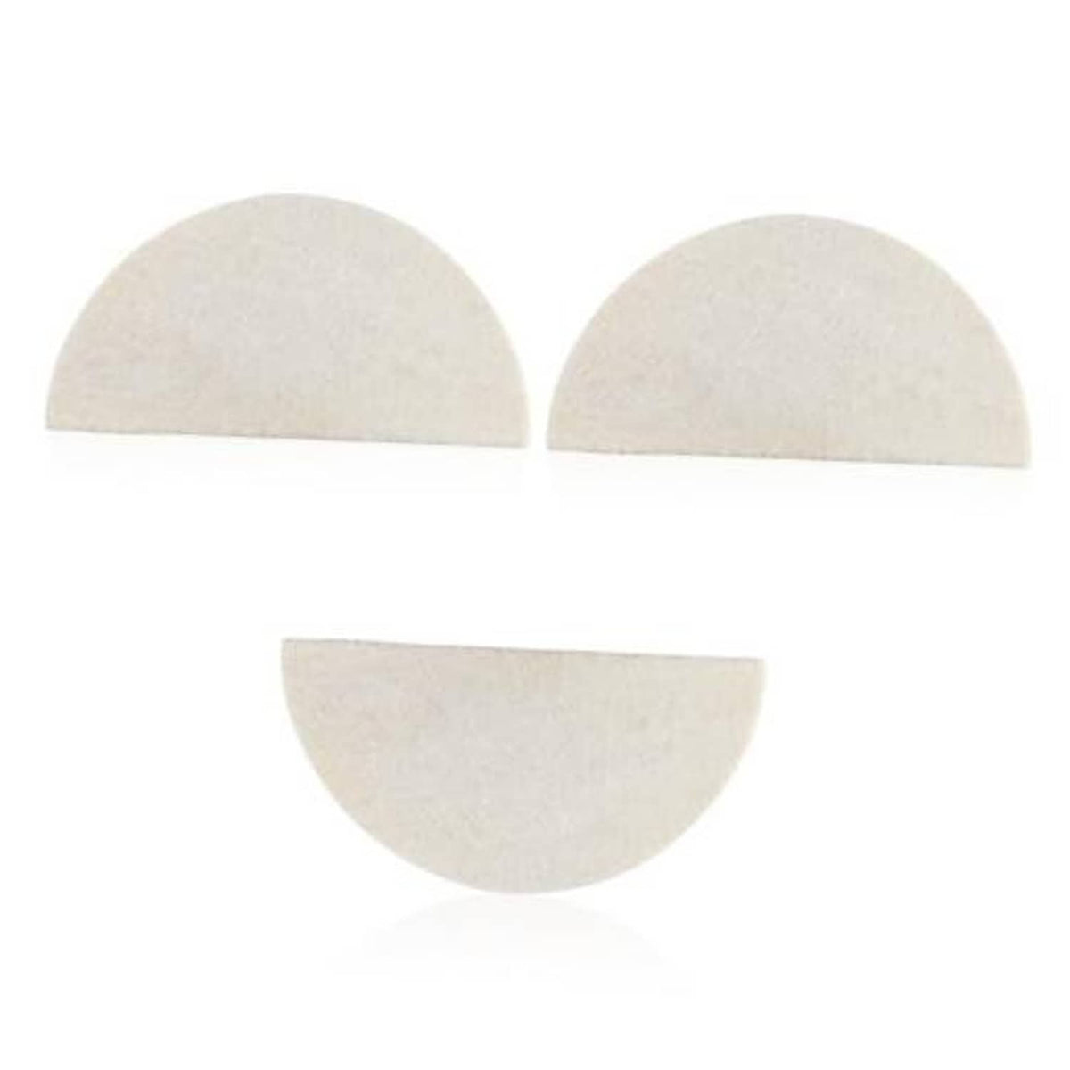 Soft wool felt squeegee pads, beige semicircle set of three