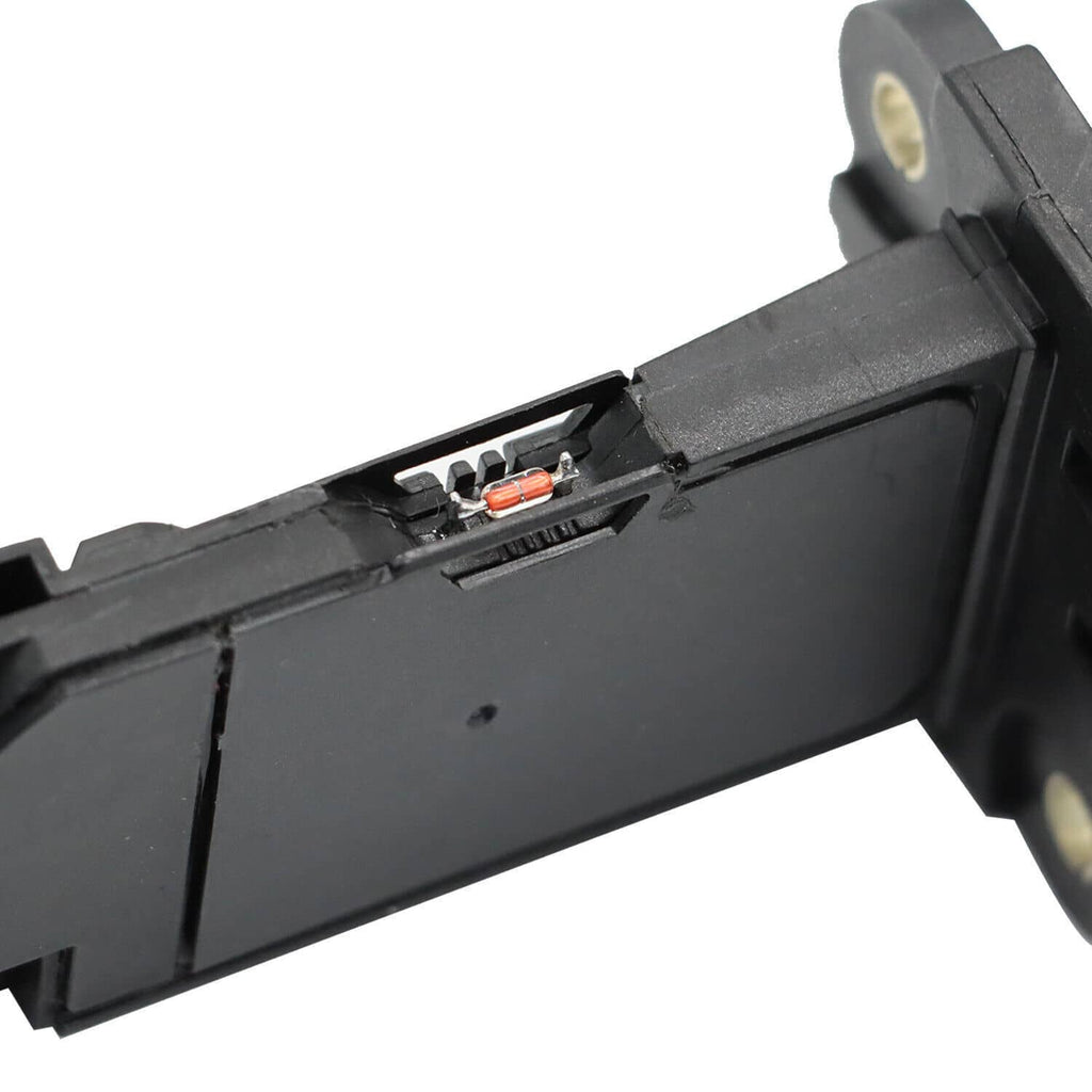 Black air flow sensor meter close-up showing internal terminals and latch