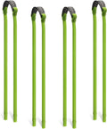 Set of 4 neon green slingshot replacement bands with black perforated center connector