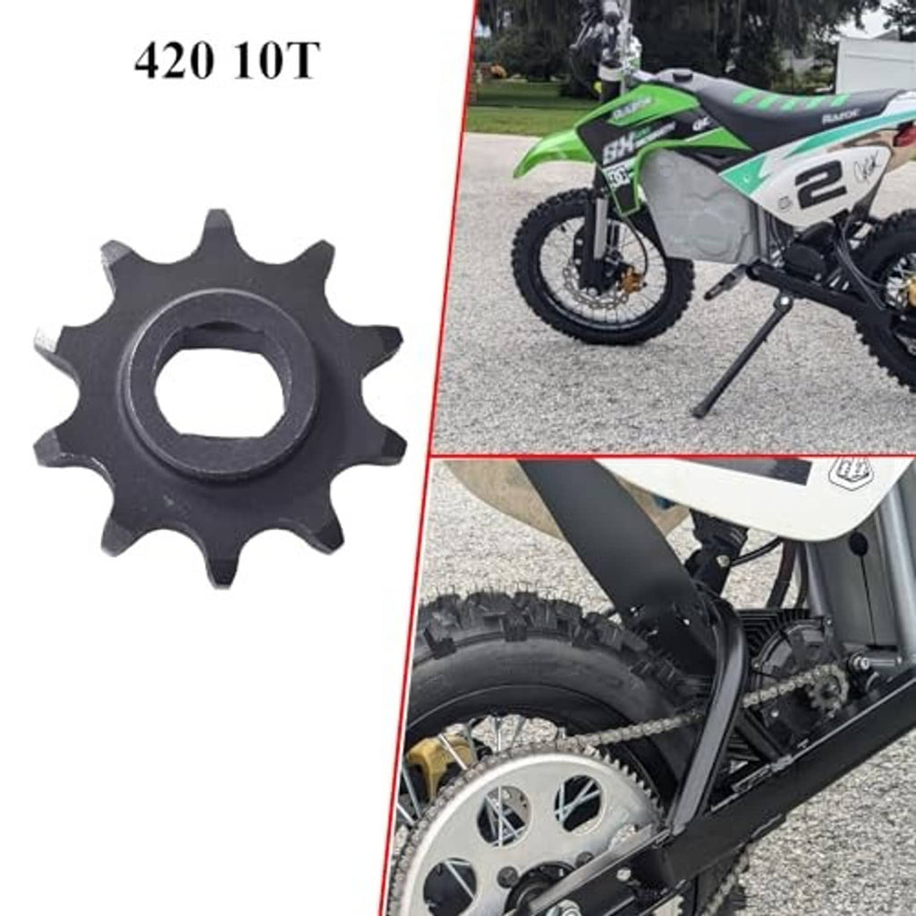420 10T motor sprocket, dark gray gear wheel with central mounting hole