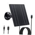 Black solar charger panel with suction mount and cable leads (USB-C/micro USB)