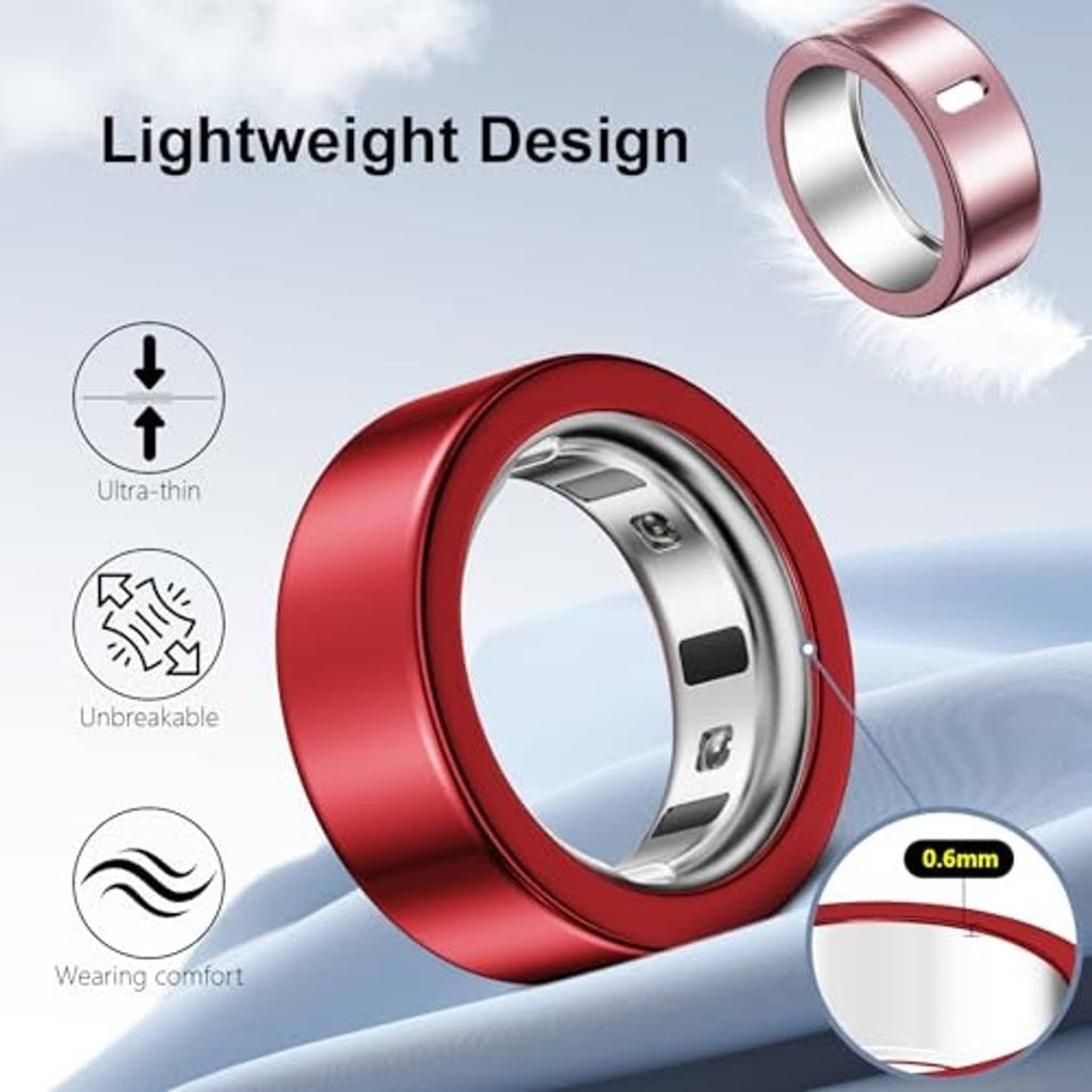Red anti-scratch ring cover with inner metal insert and side opening