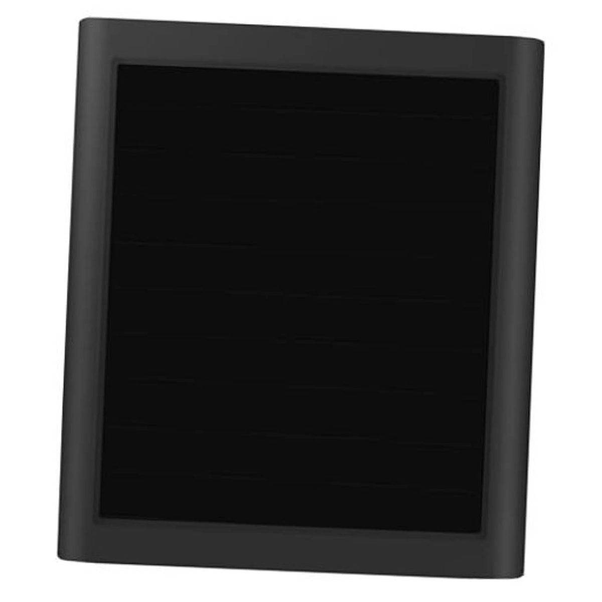 Black solar panel charger with dark glass face and square frame