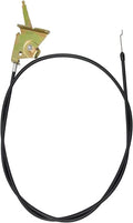 Throttle control cable with black cable loop and gold mounting bracket