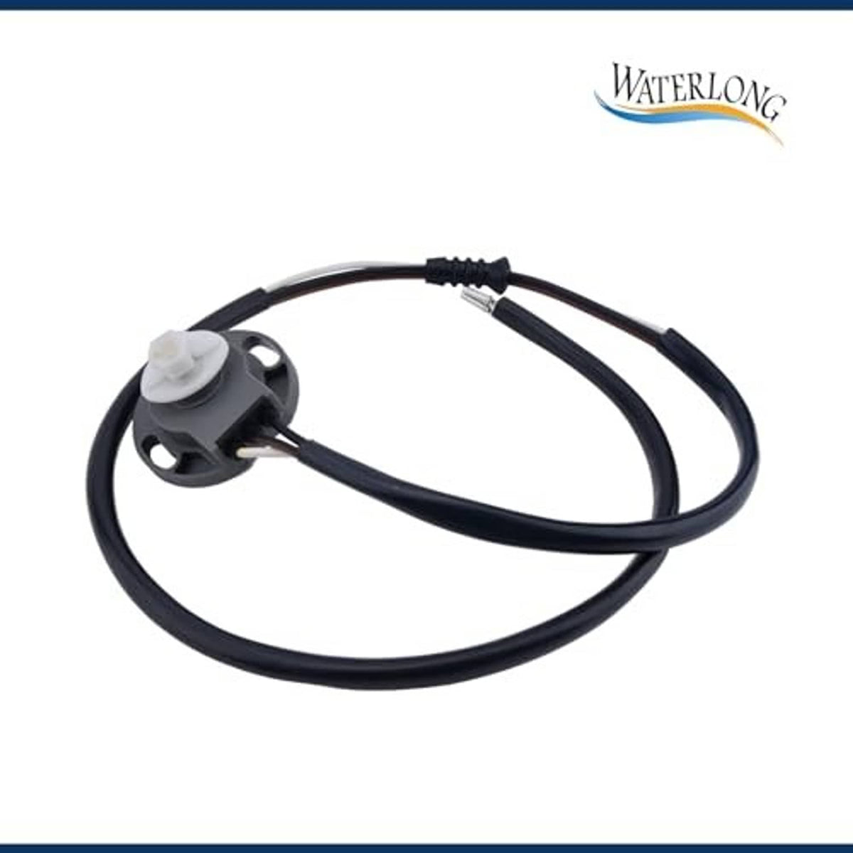 Cable harness with gray sensor mount, black wiring, and a ribbed plug end