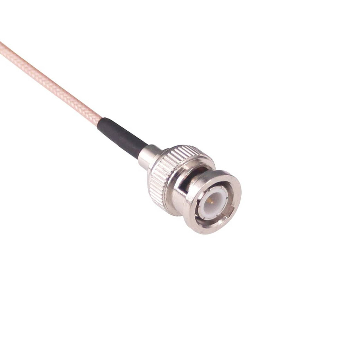 RG316 UHF female SO-259 connector end on coax extension cable, silver metal