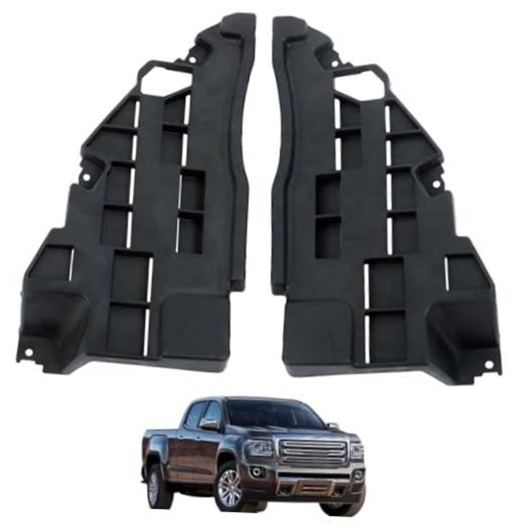Front bumper bracket set of 2, black plastic left and right side pieces