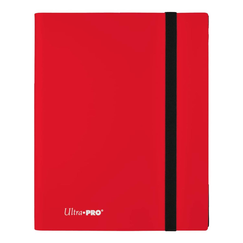 Ultra PRO 9-pocket binder in apple red with black center spine