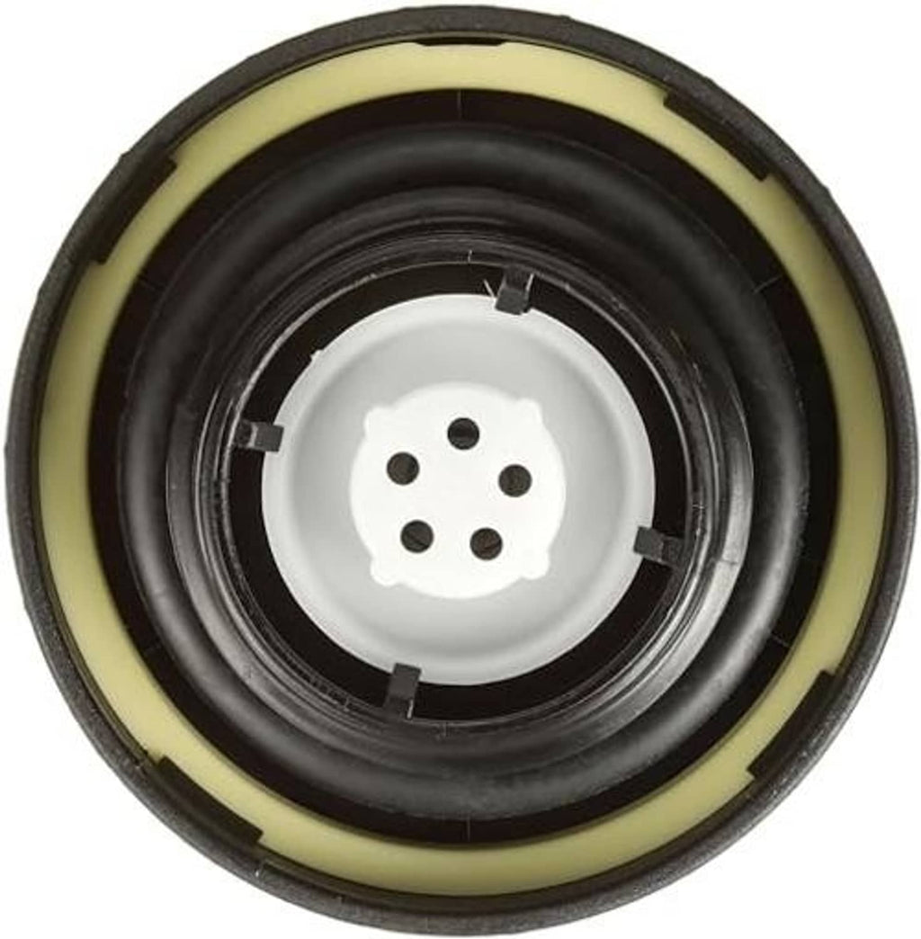 Fuel tank cap underside with black ring and yellow rubber sealing gasket