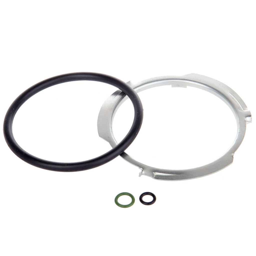 Fuel pump seal kit: black and silver rings with two small green O-rings