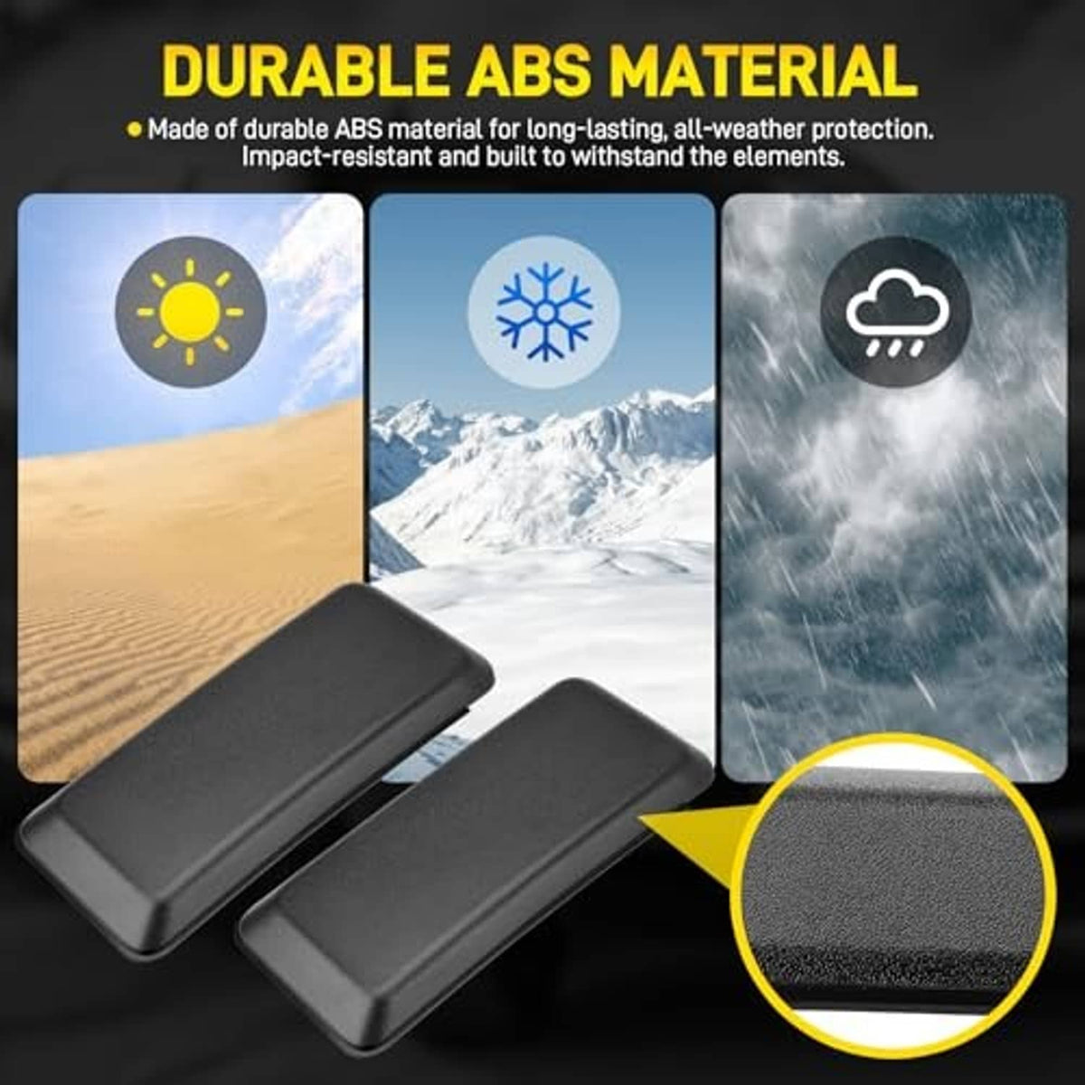 Front bumper guard pads with durable textured dark gray ABS surface