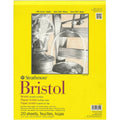 Strathmore Bristol paper pad, yellow cover, 20 sheets, smooth tape-bound.