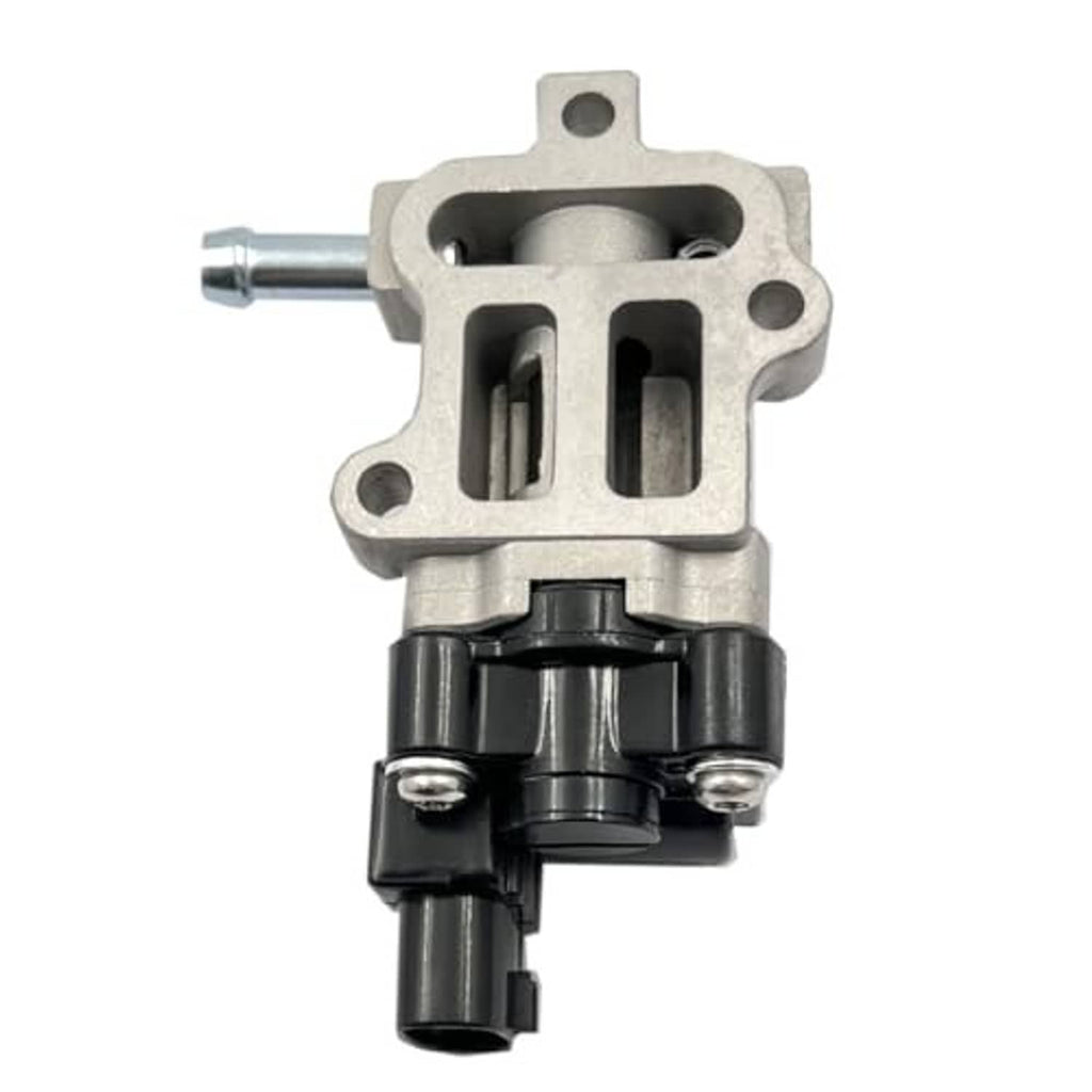 Idle air control (IAC) valve motor top view with twin channels and black actuator