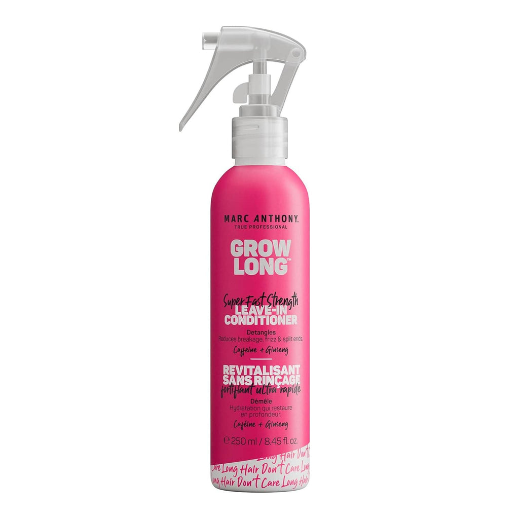 Pink hair conditioner leave-in spray bottle with pump sprayer and front label