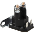 Black starter relay solenoid with two copper-topped terminals and mounting bracket