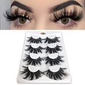 Dramatic faux mink eyelash set on model, fluffy black 6D volume lashes