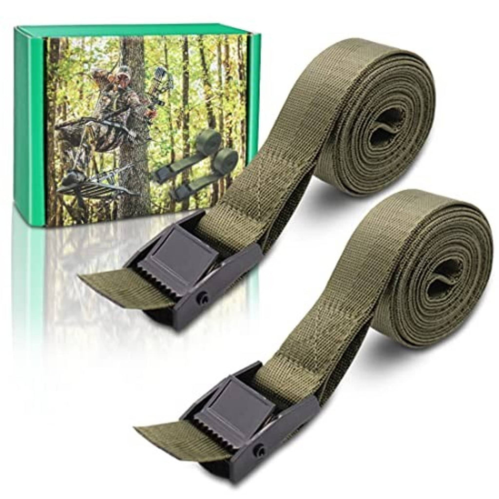 Olive tree stand stabilizer straps set with two black plastic buckles