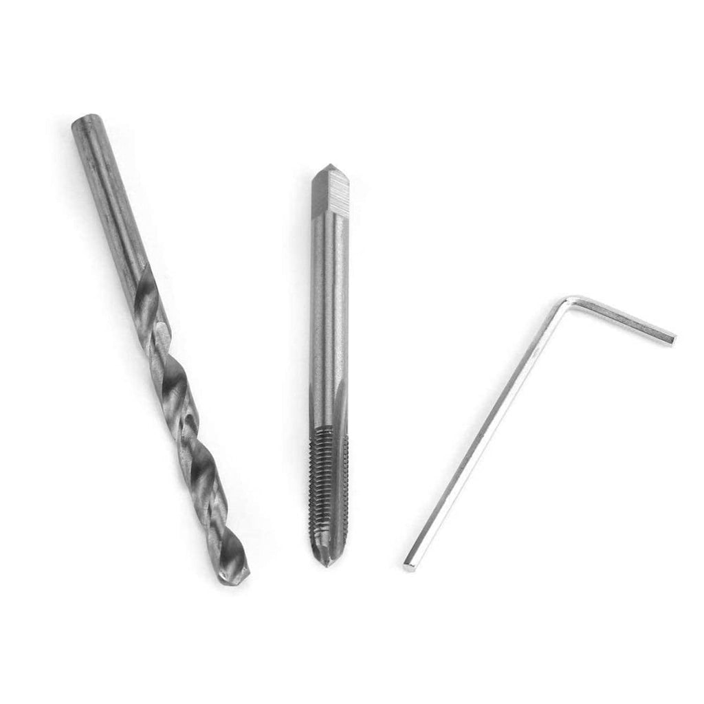 Stainless drill bit, tap, and L-shaped hex key for thread repair kit