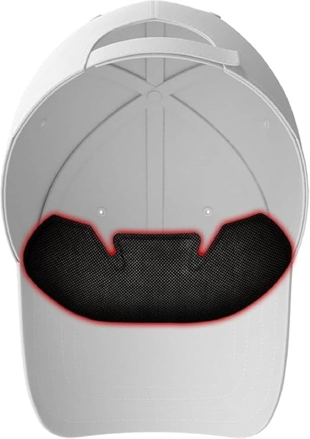 Golf hat sweat liner insert with black mesh band and red trim