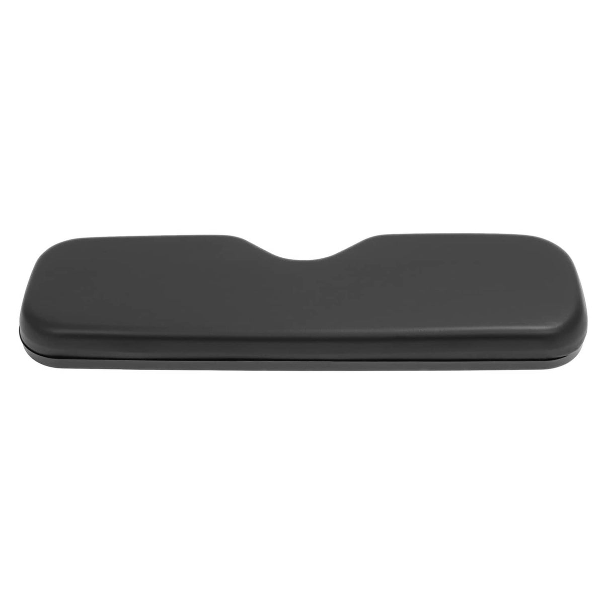 Black rear seat backrest cushion with curved padded top