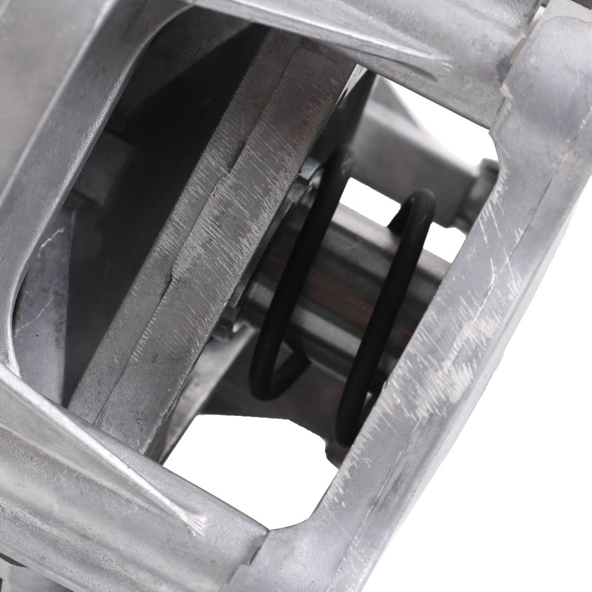 Close-up of internal clutch spring inside silver metal housing