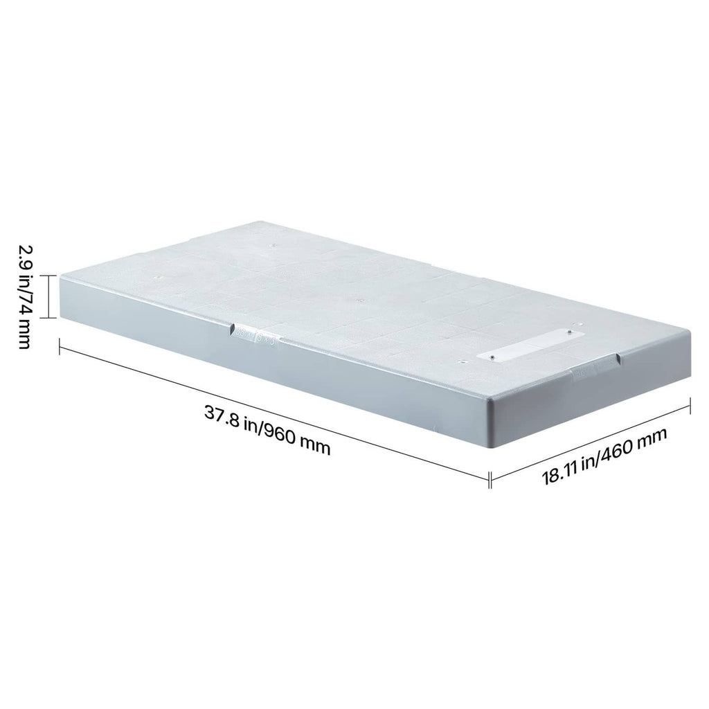 Gray mini split anti-vibration pad with full length and width measurements