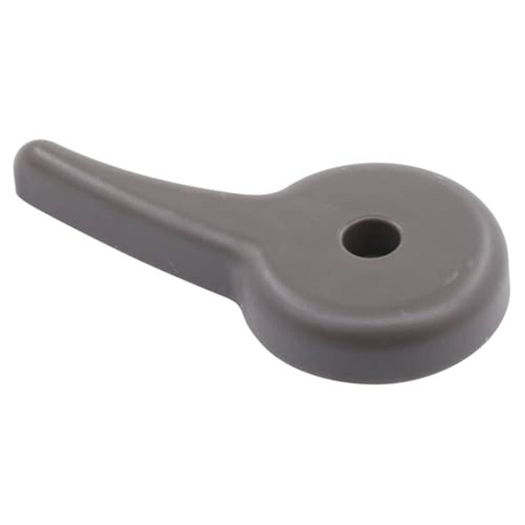 Seat recliner lever handle, dark gray plastic with long grip and round mounting hole