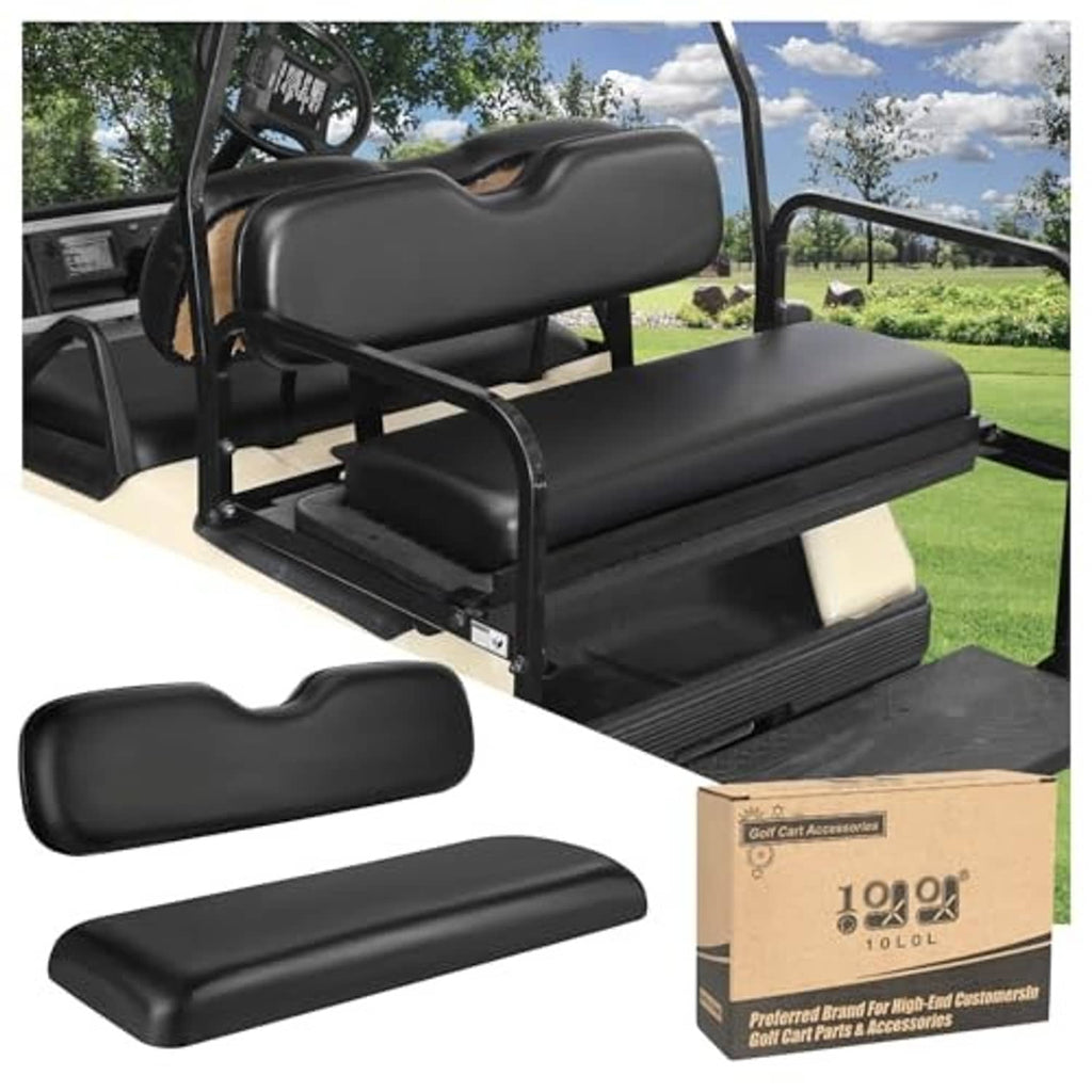 Black rear flip seat replacement cushion with padded seat and curved backrest