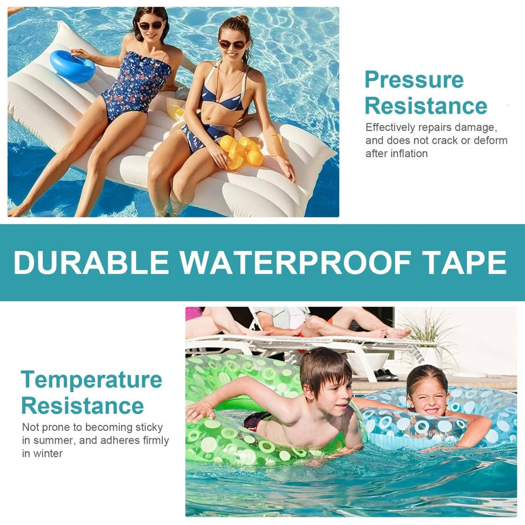 Waterproof tape-style inflatable repair patch kit for damaged areas, pressure resistant.