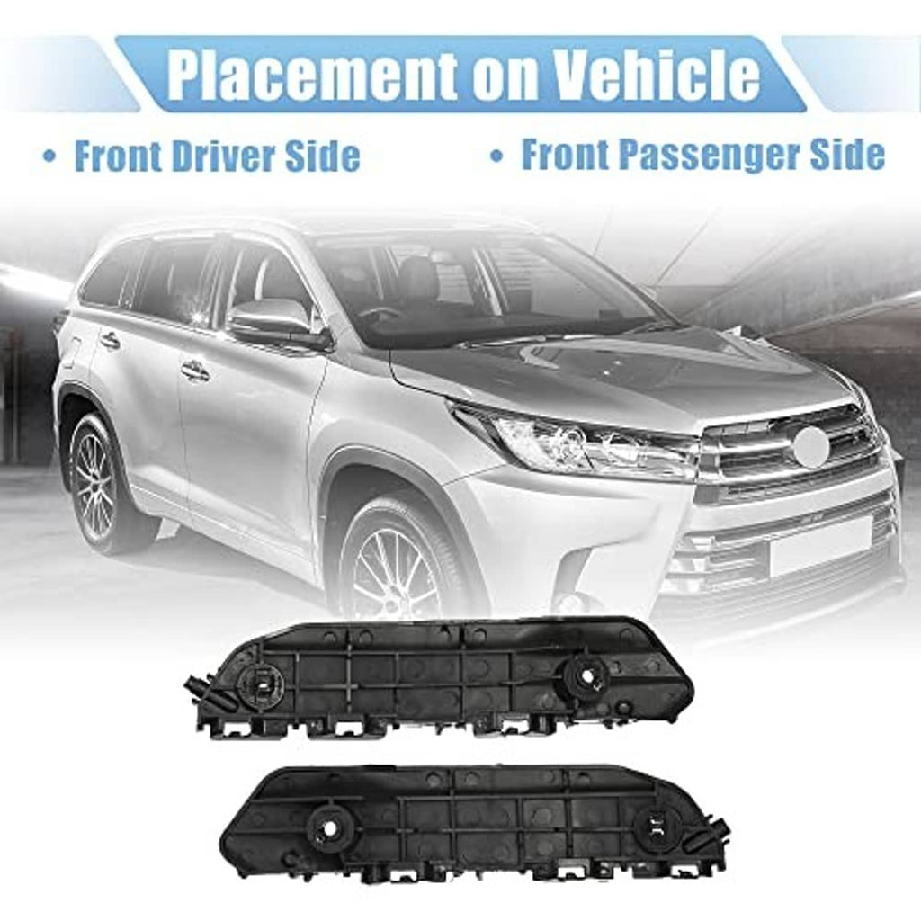 Front bumper mounting support brackets for driver and passenger sides, black