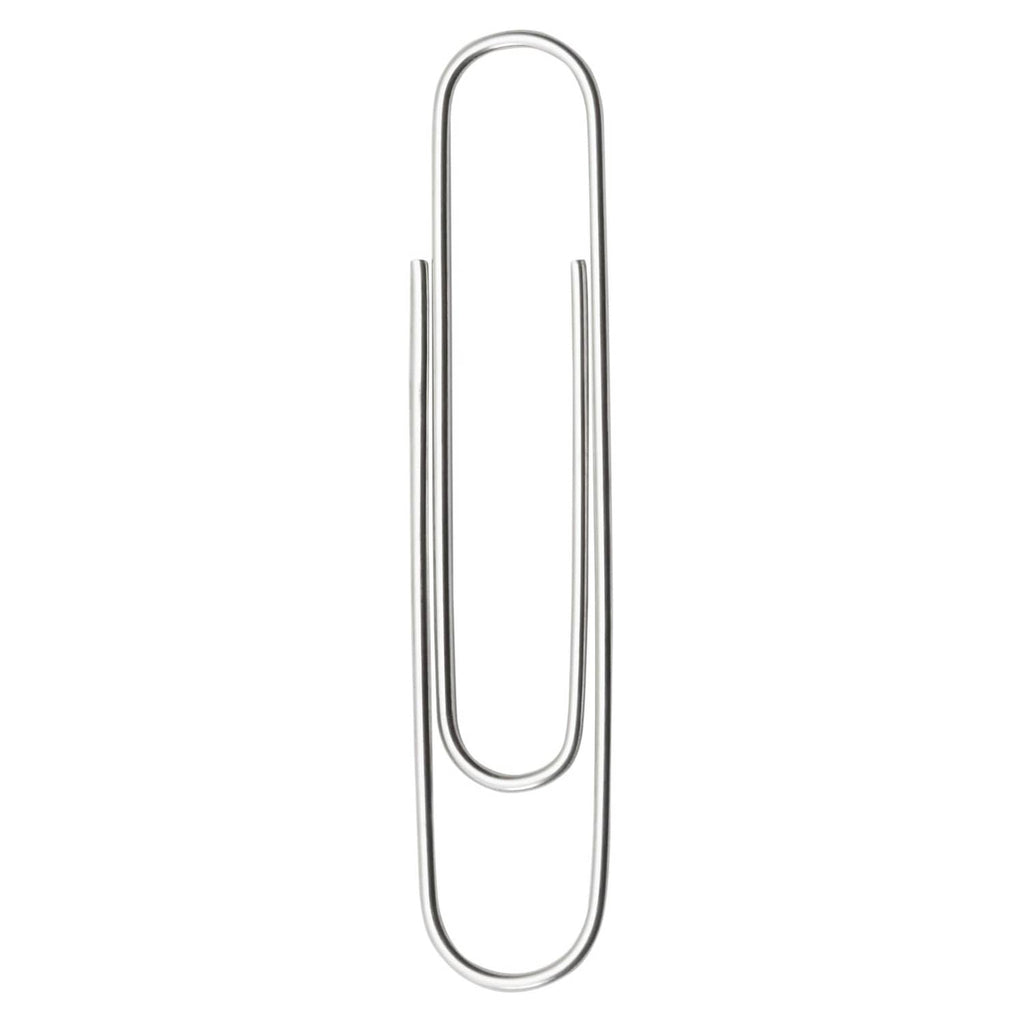 Jumbo silver smooth paper clip, U-shaped metal binder clip