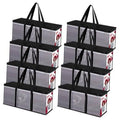 Set of 8 clear PVC DVD storage bags with black handles and front windows