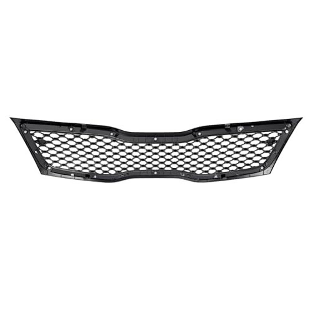 Upper front grille with black frame and chrome-edged honeycomb mesh