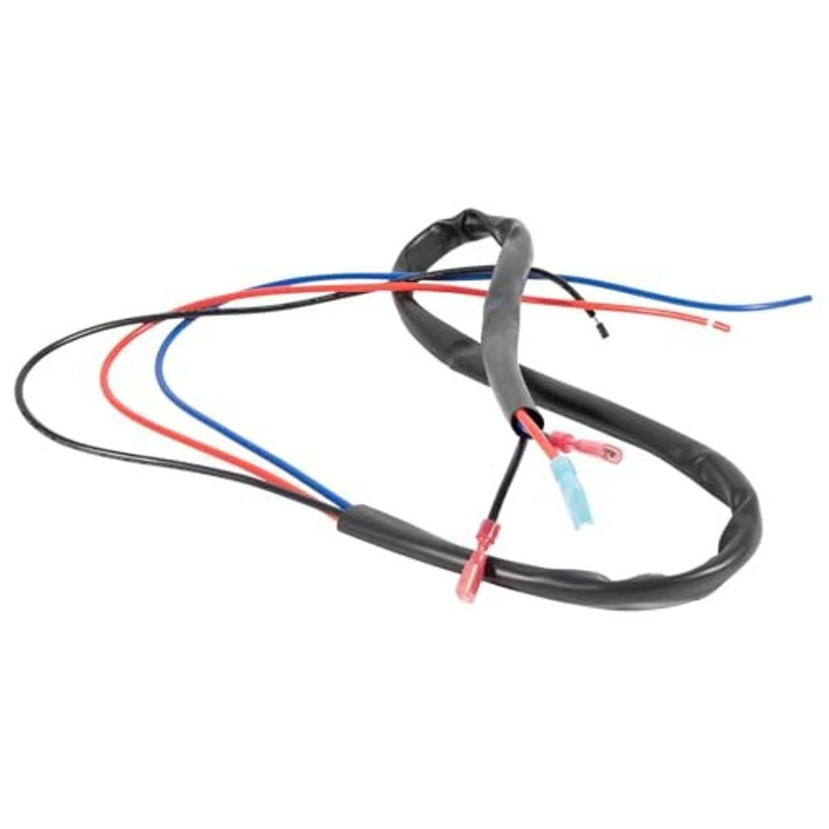 Bezel control switch wire harness with red, blue, and black leads
