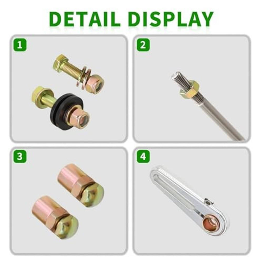 Adjustable column shift linkage kit detail display of threaded bolts and bushings