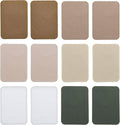 Square iron-on patch set, 12-piece assorted neutral colors